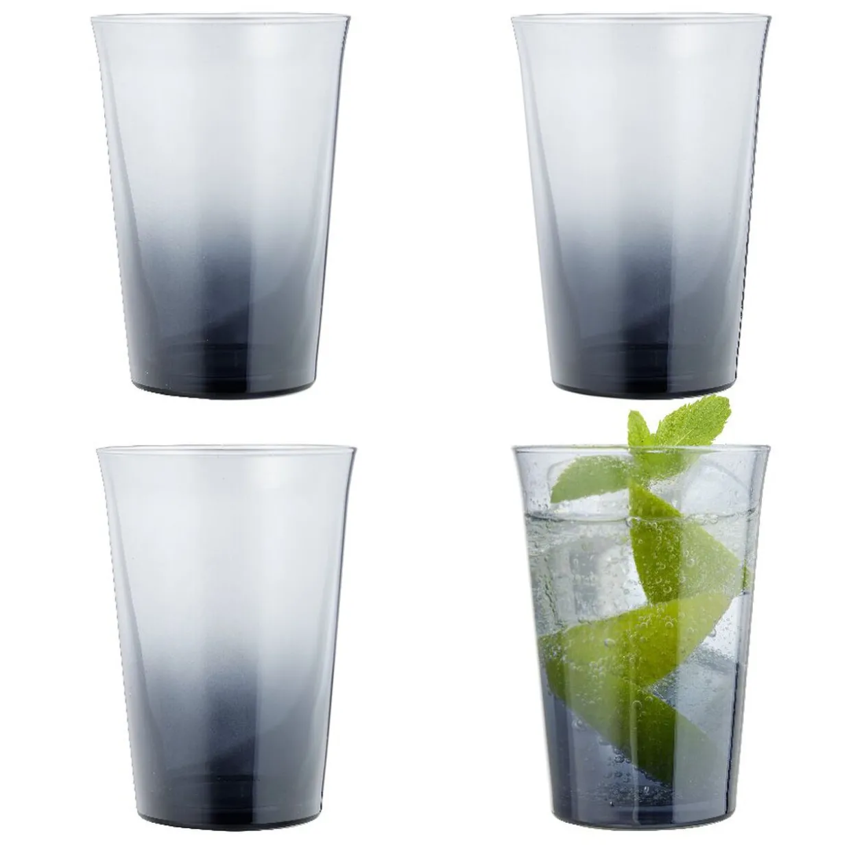 Verre à eau fumé noir 29cl x4