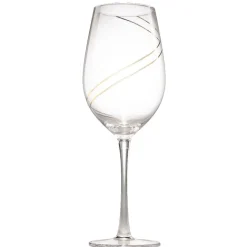 Verre à vin avec ruban doré x4