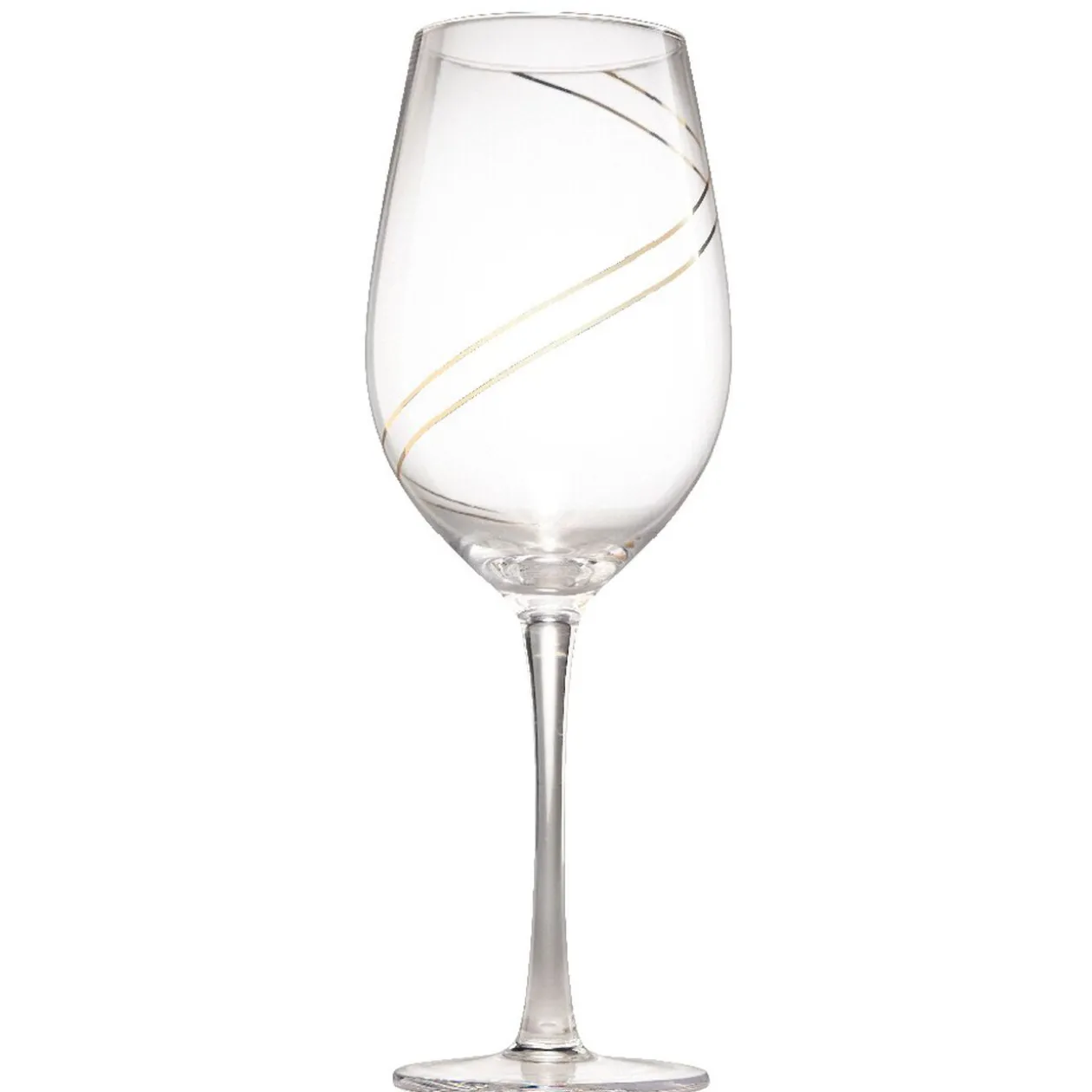 Verre à vin avec ruban doré x4