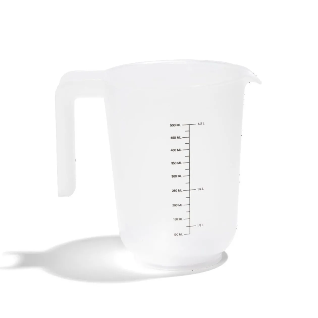 Verre mesureur 500ml plastique blanc transparent