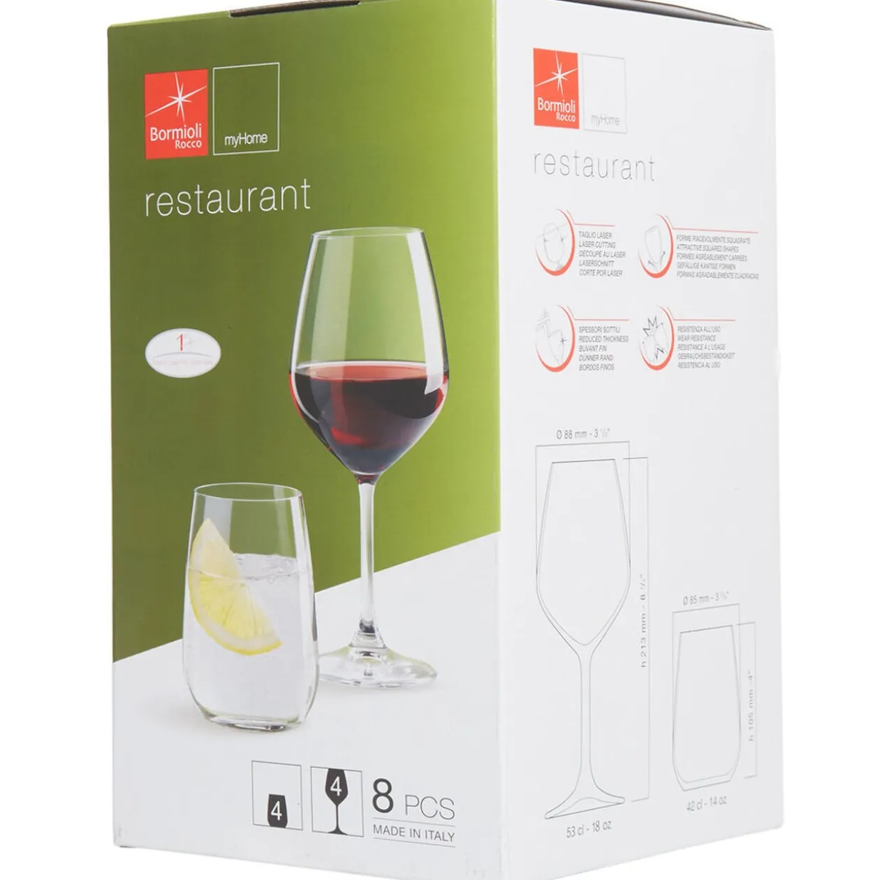 Verre Restaurant Bormioli Rocco x8
