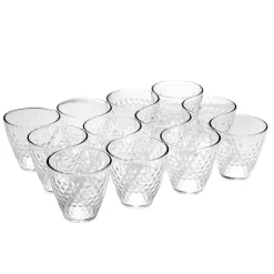 Verre transparent design point relief 25 cl x12