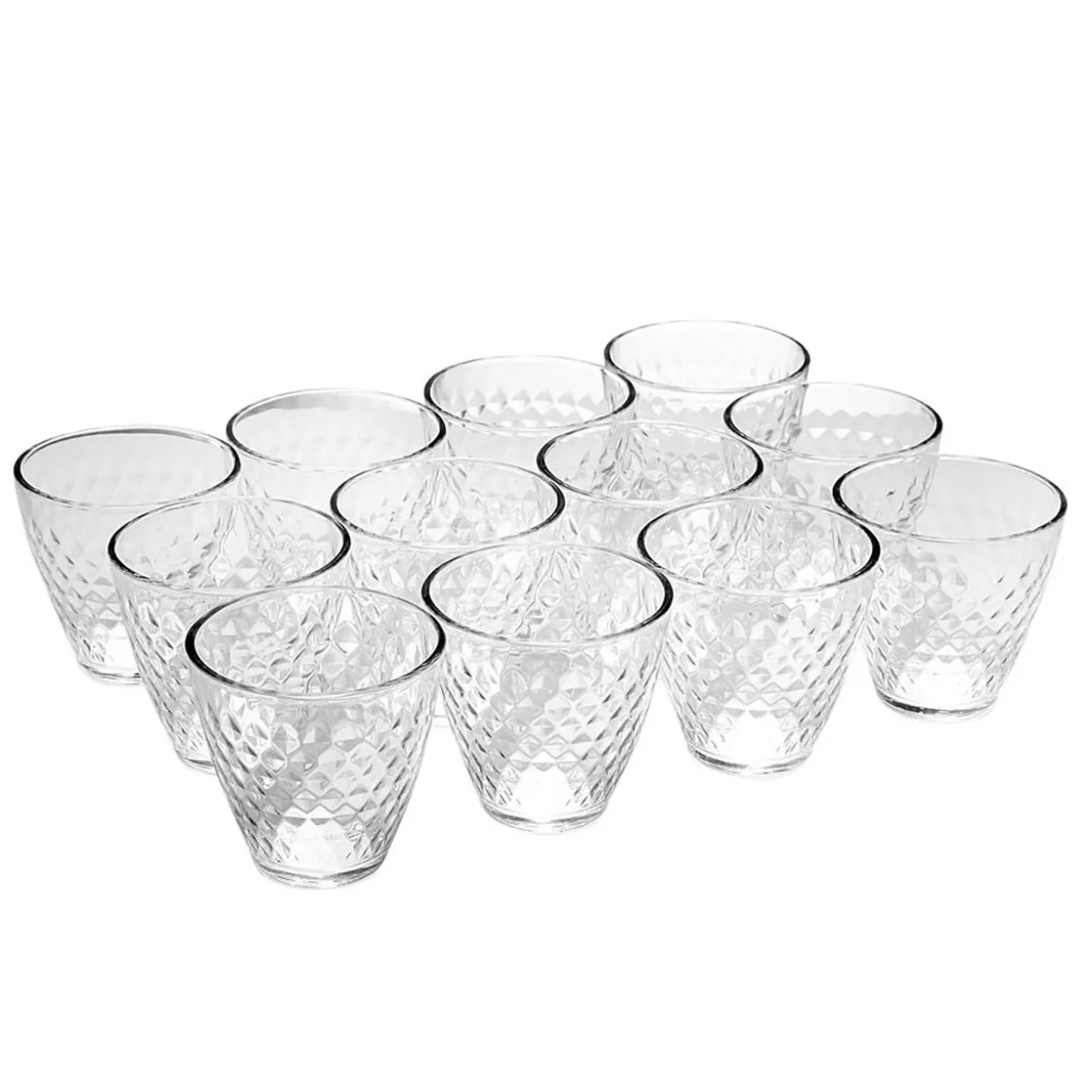 Verre transparent design point relief 25 cl x12